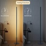 Marlrin Minimalist 57.8" LED Corner Floor Lamp, 2700K-6500K, Dimmable with Remote, Black. Ideal for Living Room or Bedroom. - Image 6