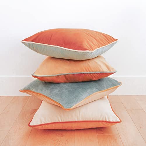 413pxOr8hGL._SL500_.jpg Set of 4 MONDAY MOOSE Soft Velvet Throw Pillow Covers, 18x18 inch, Orange/Teal, Double-Sided Designs. Pillow Inserts Not Included. - Image 8