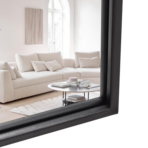 415B73fcwL._SL500_.jpg Suidia 30" x 40" Black Metal Framed Decorative Wall Mirror for Bedroom, Living Room & Entryway. - Image 5