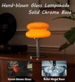 Glivpny Mushroom Lamp: Dimmable Mid-Century Modern Bedside Light for Bedroom & Living Room (Orange) - Image 3