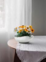 Serene Spaces Extra Large Glazed Ceramic Bowl – Elegant Fruit Bowl & Centerpiece for Vintage Weddings, 10.5" L x 8" W x 3.5" H - Image 3