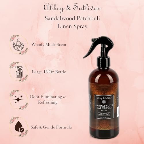 417RjPen8L._SL500_.jpg Abbey & Sullivan Linen Spray - Sandalwood & Patchouli, Earthy Odor Eliminator, 2-Pack, 16 oz - Image 3