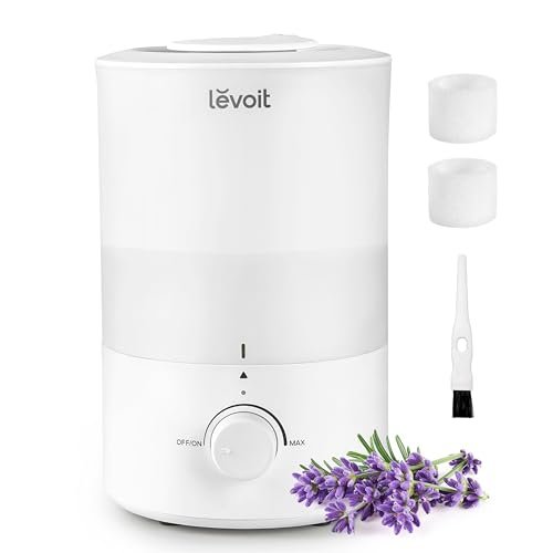 LEVOIT Quiet Humidifier for Bedroom: 3L Top Fill, 25W Cool LEVOIT Humidifiers for Bedroom, Quiet (3L Water Tank) Cool Mist Top Fill Essential Oil Diffuser with 25Watt for Home Large Room, 360° Nozzle, Rapid Ultrasonic Humidification for Baby Nursery and Plant