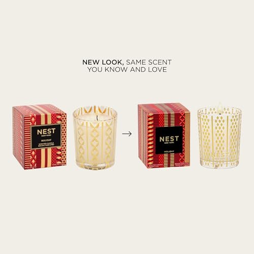 417sJ10m9L._SL500_.jpg NEST New York Holiday Scented Votive Candle - 2 oz, Up to 28 Hours Burn Time, Reusable Glass Container - Image 3