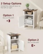 Set of 2 YESHOMY Modern Farmhouse Nightstands with Shelf and Barn Door, White Finish for Bedroom. - Image 8