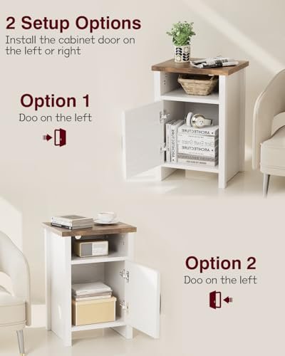 41ACJE9aLmL._SL500_.jpg Set of 2 YESHOMY Modern Farmhouse Nightstands with Shelf and Barn Door, White Finish for Bedroom. - Image 8