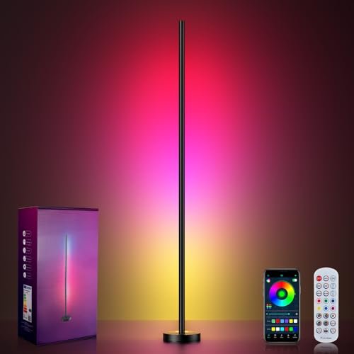 OIYN Smart RGBICW LED Corner Floor Lamp: 16M DIY Colors, OIYN Smart RGBICW LED Corner Floor Lamp - 16 Million DIY Colors, 68+ Scenes, Music Sync, App & Remote Control, Color-Changing Ambient Lighting for Living Rooms, Bedrooms, and Gaming Rooms