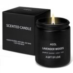 AGOL Scented Candles for Men, Premium Lavender Woods Masculine Candles Gift, Men Candles for Home Scented, Natural Soy Wax Jar Candle Gifts for Men, Unique Birthday Gifts for Men