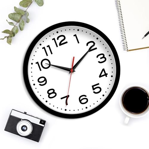41AgTR4WURL._SL500_.jpg Roymnie 8-Inch Silent Non-Ticking Wall Clock: Modern Battery Operated Classic Decor for Any Room (Black) - Image 7