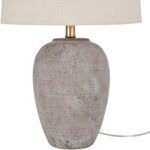 Nourison Home 23" Rustic Farmhouse Ceramic Table Lamp in Greyish Brown for Bedroom, Living Room, Office. - Image 5