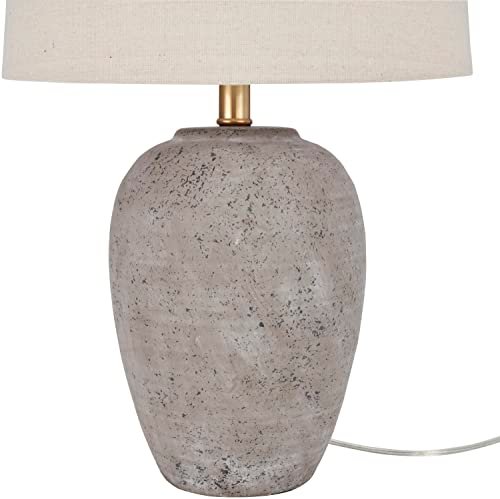 41AroooRcuL._SL500_.jpg Nourison Home 23" Rustic Farmhouse Ceramic Table Lamp in Greyish Brown for Bedroom, Living Room, Office. - Image 5