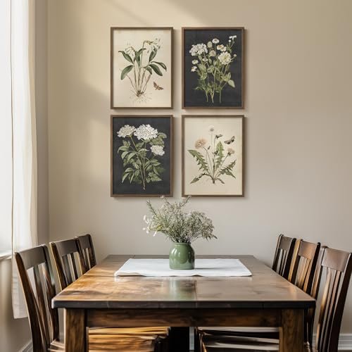 41CL6xXpnSL._SL500_.jpg Rustic Floral Canvas Wall Art Set: 4 Vintage Botanical Prints for Living Room, Dining Room, and More. - Image 2