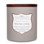 Manly Indulgence Winters Edge Scented Candles for Men, 15 oz Wooden Wick, Premium Soy Blend Wax, 60H Burn, Candles for Home Scented - Made in The USA