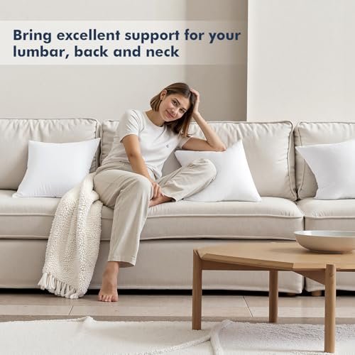41D70wItGBL._SL500_.jpg MIULEE Throw Pillow Inserts, Set of 2, 18x18 Inches, Filled with 100% Virgin Fiber for Couch or Bed. - Image 6