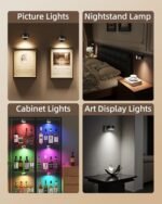 EZVALO Wall Picture Lights - 2000mAh Rechargeable, 3 Color Temps, 12 RGB, Remote Dimmable, 3-Pack. Perfect for Art Display! - Image 3