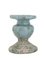 Distressed Blue Terracotta Pillar Candle Holder by Creative Co-Op - Perfect for Stylish Decor - Image 3