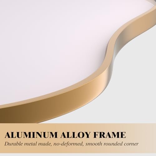 41DzF7z73LL._SL500_.jpg WEER 20x36 inch Gold Asymmetrical Wall Mirror – Decorative Aluminum Alloy Frame for Bathroom, Bedroom, Entryway. - Image 3