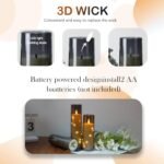 Kakoya Flameless LED Candles with Timer – 9-Pc Flickering Set for Romantic Ambiance and Home Décor. Grey Acrylic Shell with Embedded Star String, Battery Operated. - Image 2