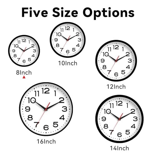 41E7cnzwpmL._SL500_.jpg Roymnie 8-Inch Silent Non-Ticking Wall Clock: Modern Battery Operated Classic Decor for Any Room (Black) - Image 6