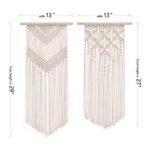 Dahey 2-Piece Macrame Wall Hanging Set - Boho Chic Woven Art for Bedroom, Nursery, and Gallery. 13" W x 27" L & 13" W x 29" L. - Image 6