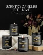 AOOVOO Men's Scented Candle Set - 4 Pack, 36oz Soy Wax, 200 Hour Burn, Sandalwood Oud & More - Image 3