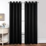 Joydeco 84 Inch Blackout Curtains for Bedroom - Thermal Insulated Room Darkening Light Blocking Curtains with Grommets, Noise Reducing & Wrinkle-Free Drapes for Living Room Windows, 2 Panels