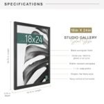 MCS Studio Gallery 18x24 Black Woodgrain Poster Frame for Photos & Art (Vertical/Horizontal) - Image 4