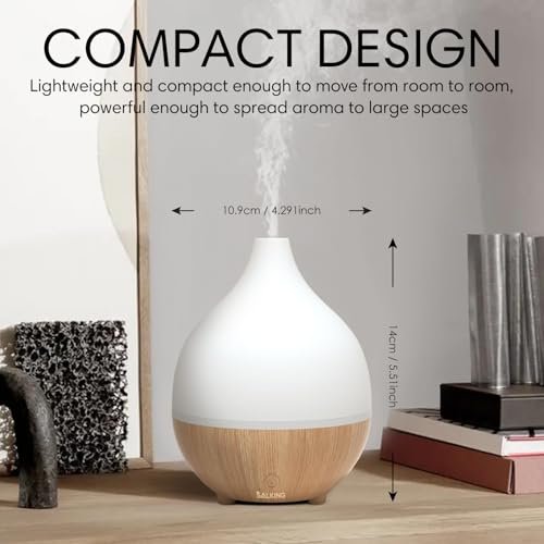 41GbrrDCTVL._SL500_.jpg SALKING Essential Oil Diffuser Set (2-Pack) | 100ml Ultrasonic Diffusers with Auto Shut-Off & Warm White Lights for Home & Office - Image 5