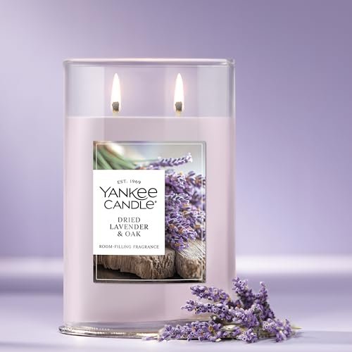 41GvKMyxy6L._SL500_.jpg Yankee Candle Large Tumbler: 20 oz Scented Candle, 80-Hour Burn Time, Dried Lavender & Oak Fragrance. - Image 4