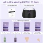 BLITZWAX Brazilian & Bikini Waxing Kit for Women: Hard Wax Warmer for Face, Legs & Body—Beginner-Friendly, Quick Heating, 28 Accessories. - Image 5