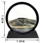 SANDCLE 3D Sand Art Picture - Liquid Motion Deep Sea Sandscape in Round Glass Frame, 7" Ocean Decor for Home or Office - Image 2