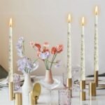 Gedengni 10" Dripless Floral Taper Candles - 4 Pack White Unscented for Weddings & Events - Image 6