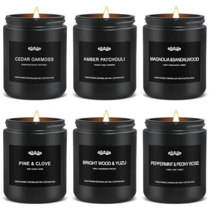 6 Pack Candles for Home Scented Aromatherapy Candles Gifts Set for Men, Men Candle Set, 42 oz 300 Hour Long Lasting Candles, Gifts for Mens, Birthday, Anniversary Present