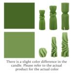Threlaco 6-Piece Ribbed Pillar Candle Set: Modern Aesthetic Soy Wax Scented Decor for Home (Green, 2.36-6.89 Inches) - Image 3