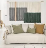 Large Green Dip Dye Macrame Wall Hanging - Bohemian Yarn Tapestry Decor 57"W x 35"L - Image 4