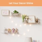 Upsimples Acrylic Floating Shelves - 15" Wall Organizer for Bathroom, Bedroom, Nursery & Living Room (4 Pack) - Image 6