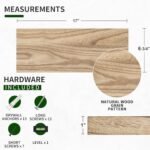 Set of 3 Rustic 17-Inch Black Wood Floating Shelves for Invisible Wall Mounting in Any Room - Image 2