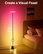 KeepSmile Smart RGB LED Corner Floor Lamp: 172 Bright LEDs, APP & Remote Control, Music Sync, 16M Colors for Ambient Bedroom Lighting. - Image 7