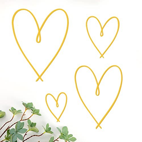 Pangda 4-Piece Metal Heart Wall Art Decor - Gold Love Pangda 4 Pieces Metal Heart Wall Art Decor Love Heart Wall Sign Ornaments for Bedroom Living Room Decoration(Gold)