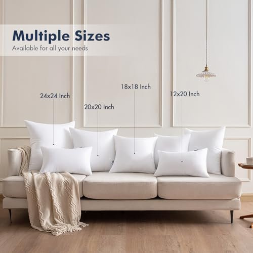 41La89Ow6zL._SL500_.jpg MIULEE Throw Pillow Inserts, Set of 2, 18x18 Inches, Filled with 100% Virgin Fiber for Couch or Bed. - Image 7