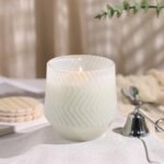 LAMORGIFT 6-Pack 13.5 OZ Ribbed Candle Jars with Wooden Lids & Labels for DIY Candle Making & Home Decor. - Image 3