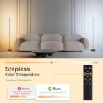 Marlrin Minimalist 57.8" LED Corner Floor Lamp, 2700K-6500K, Dimmable with Remote, Black. Ideal for Living Room or Bedroom. - Image 2