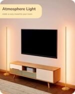 EDISHINE LED Corner Floor Lamp: Modern Slim Design, Dimmable, 57.5" Adjustable Height, 3000K Warm White (Gold) for Living Room, Bedroom, Office. - Image 4