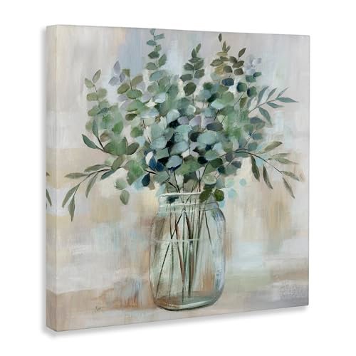 41P7PenniL._SL500_.jpg Stupell Industries Soothing Eucalyptus Flower Herb Arrangement in Rustic Jar Canvas Art by Nan - Image 4