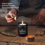 AGOL Men's Scented Candles: Premium Lavender Woods Soy Wax Gift for Unique Birthdays. - Image 4