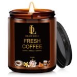 Fresh Coffee Candles, Coffee Scented Candle, Natural Soy Candles for Home Scented, Long Lasting with 50 Hour Burn Time, Gifts for Men Women