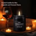 AGOL Men's Scented Candles: Premium Lavender Woods Soy Wax Gift for Unique Birthdays. - Image 3