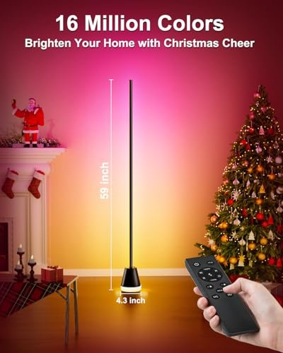 41QwK8KTOfL._SL500_.jpg KeepSmile Smart RGB LED Corner Floor Lamp: 172 Bright LEDs, APP & Remote Control, Music Sync, 16M Colors for Ambient Bedroom Lighting. - Image 3