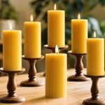 6 Pack Beeswax Candles, 210 Hours Long Burning Emergency Candle 100% Pure Natural Beeswax Pillar Candles for Home, Organic Unscented Bees Wax Pillar Candle for Prayer, Dripless & Smokeless (2x4in)