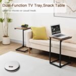 AMHANCIBLE C Shaped End Tables - Set of 2 TV Trays for Living Room & Small Spaces, Rustic Brown HET02CBR - Image 8
